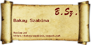 Bakay Szabina névjegykártya