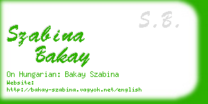 szabina bakay business card